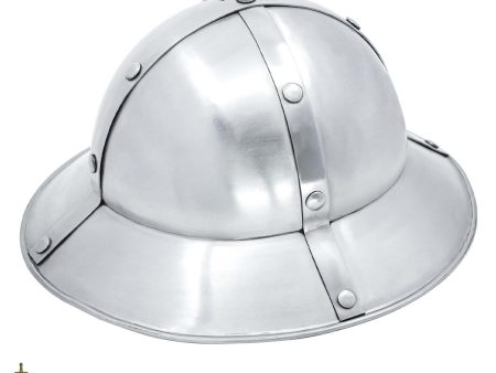 XIII Century Steel Helmet with Leather Liner For Sale