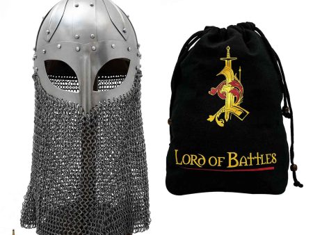 Viking Spectacle Steel Helmet with Camail & Leather Liner Hot on Sale