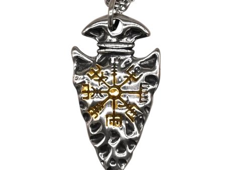 Viking Vegvisir Arrow Necklace Hot on Sale