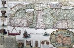 1632 Jacobus Tirinus Large Antique Map of The Holy Land, Palestine, XII Tribes on Sale