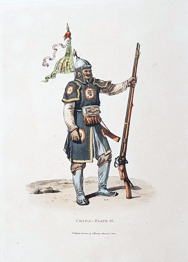 1814 William Alexander Antique Print of a Chinese Soldier with Matchlock Rifle Hot on Sale