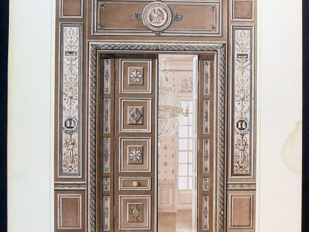 1889 Ernst Wasmuth Antique Print Lithograph of Neo-classical European Decoration For Cheap