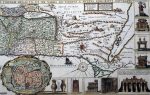 1632 Jacobus Tirinus Large Antique Map of The Holy Land, Palestine, XII Tribes on Sale