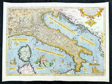 1573 Abraham Ortelius Antique Map Italy, Sardinia - Beautiful Online Sale