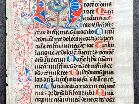 1450-90 Original Antique Dutch Hand Written Illuminated Manuscript Book of Hours Discount