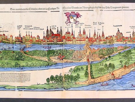 1574 Munster Large Antique Print View of The City of Wormbs, Germany Online