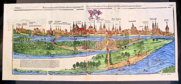 1574 Munster Large Antique Print View of The City of Wormbs, Germany Online