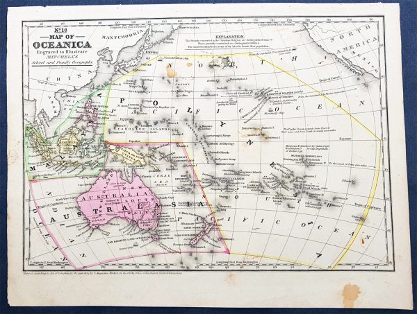 1839 Samuel Augustus Mitchell Antique Map of New Holland, New Zealand & Oceania Discount