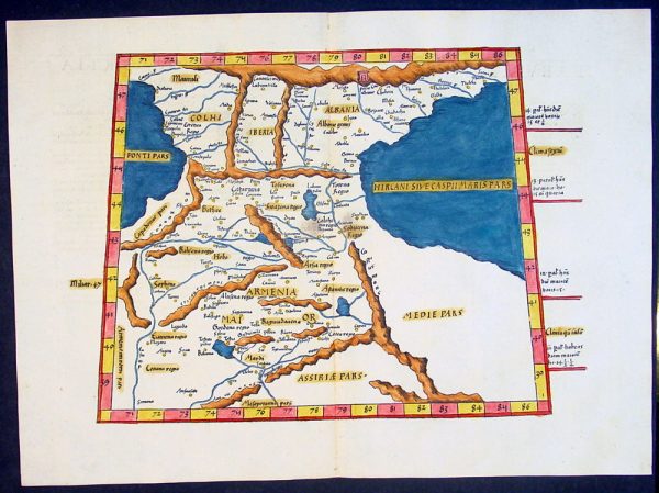 1541 Fries Ptolemaic Antique Map of the Caucasus - Georgia, Armenia, Azerbaijan Hot on Sale