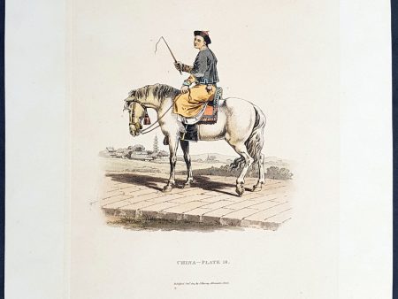 1814 William Alexander Antique Print of Chinese Mandarin Servant on Horseback For Cheap