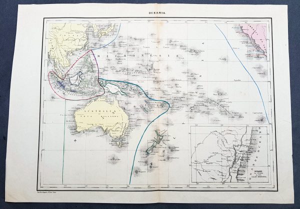 1840 P & A Lapie Antique Map of New Holland, New Zealand & Central Coast of NSW Supply