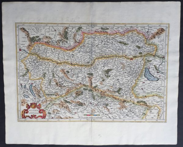 1609 Mercator & Hondius Large Antique Map of Austria For Discount