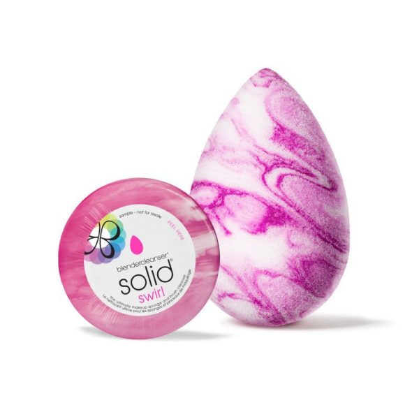 Makiažo kempinėlė BeautyBlender Swirl About Town, su makiažo kempinėlių mini valikliu +dovana Previa kosmetikos priemonė Cheap