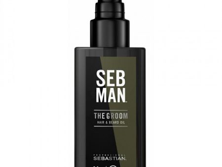 Sebastian SebMan Professional The Groom Hair & Beard Oil Plaukų ir barzdos aliejus, 30ml +dovana Wella priemonė Online Hot Sale