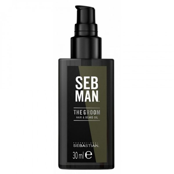 Sebastian SebMan Professional The Groom Hair & Beard Oil Plaukų ir barzdos aliejus, 30ml +dovana Wella priemonė Online Hot Sale