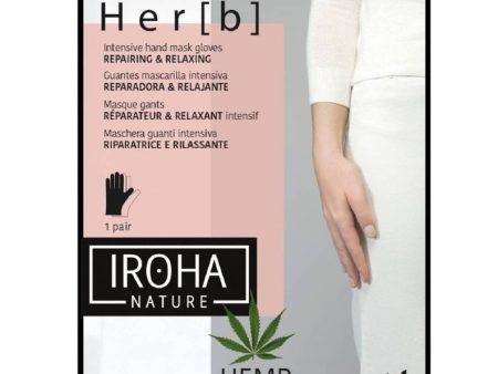 Kaukė rankoms Iroha Hand Mask Gloves Cannabis Seed Oil, su kanapių sėklų aliejumi, 1 pora, 2 x 8 g Cheap