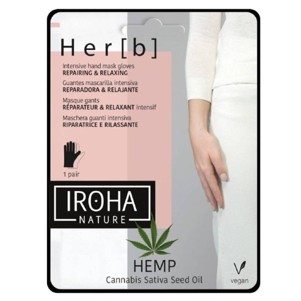 Kaukė rankoms Iroha Hand Mask Gloves Cannabis Seed Oil, su kanapių sėklų aliejumi, 1 pora, 2 x 8 g Cheap